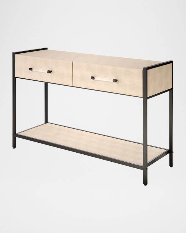 Cassius Faux Shagreen Console Table